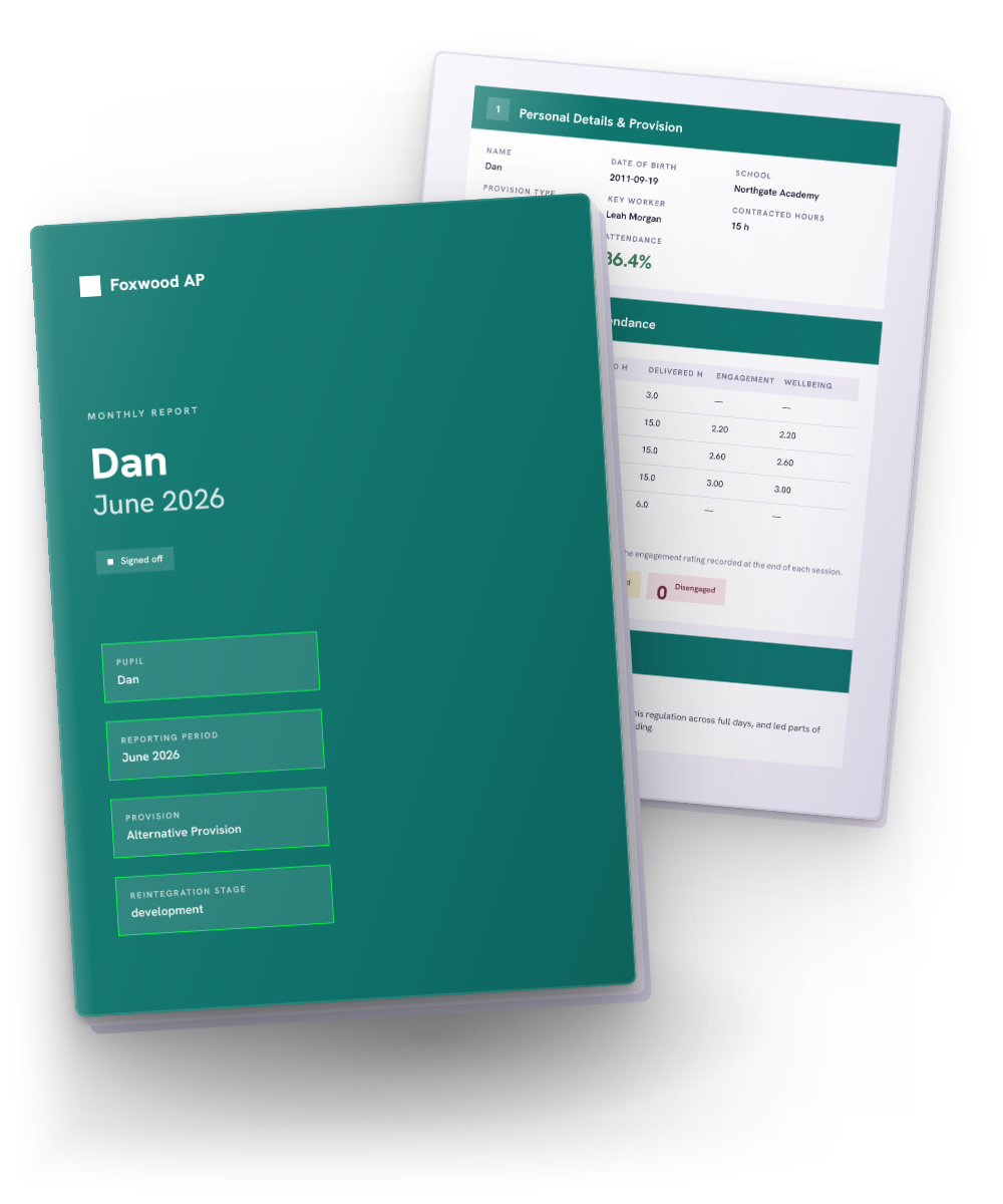 A signed off monthly impact report from Hapio Journey, cover and content page